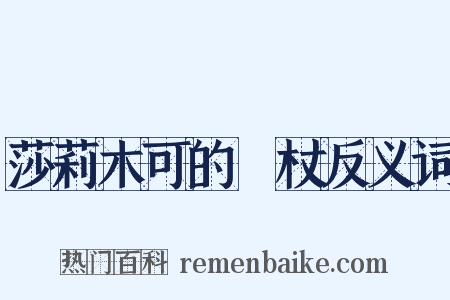 莎莉木可的柺杖反义词是什么意思的图片